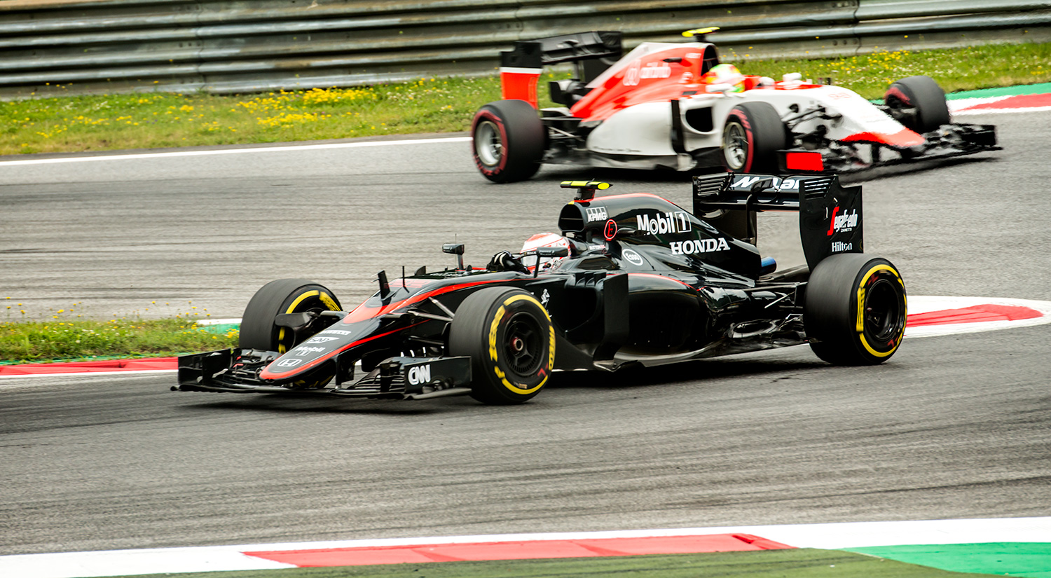Jenson Button - McLaren Honda & Roberto Merhi - Manor, Red Bull Ring, Austria, 2015